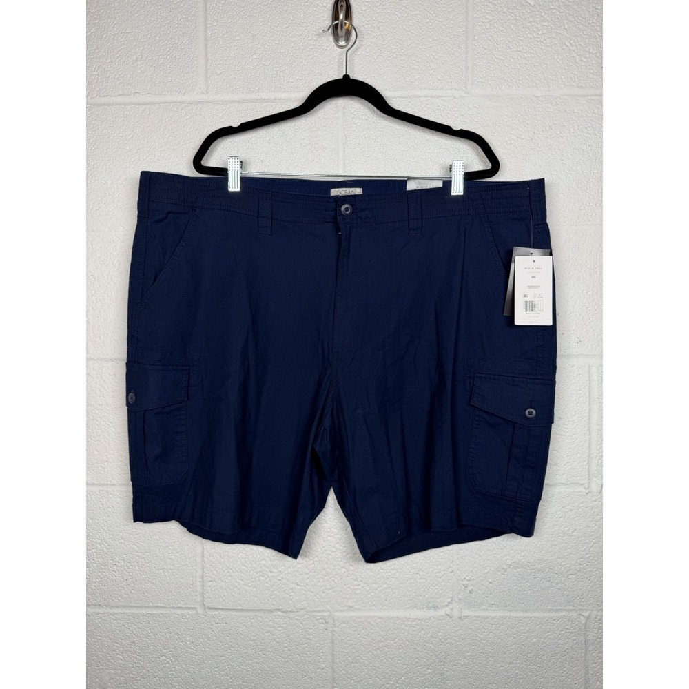 NWT Ocean Coast Cargo Shorts Men's 46 Big & Tall Harbor Navy Stretch Casual